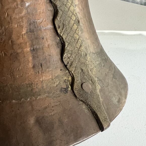 Vintage Hand Forged Lidded Coffee Urn Pitcher Copper Turkish Middle Eastern - Picture 9 of 16